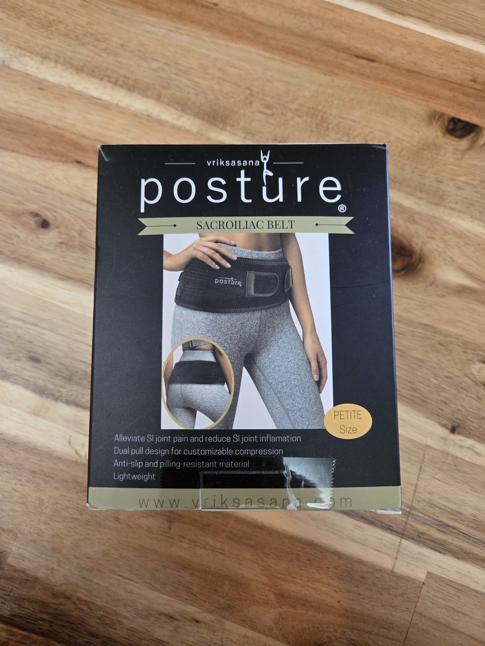 Vrikasana Posture Sacroiliac Belt - Black (Petite)